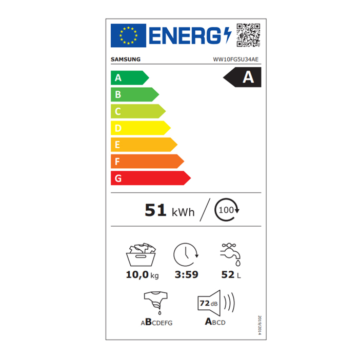Samsung Pluntirio Rouxon 10kg me Texnologa Atmou 1400 Strofon BubbleSoak WW10FG5U34AELE